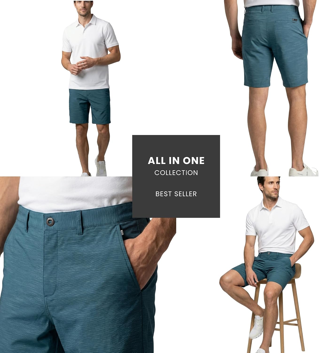 Visive Mens Shorts 7/9 Inch Hybrid Golf Short Premium Quick Dry Stretch Board Shorts