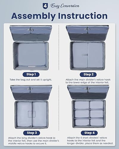 Miniatura 5 de Organizador de maletero de golf para zapatos de golf, ropa, guantes, sombreros, caja de almacenamiento de golf grande plegable con 4 divisores,