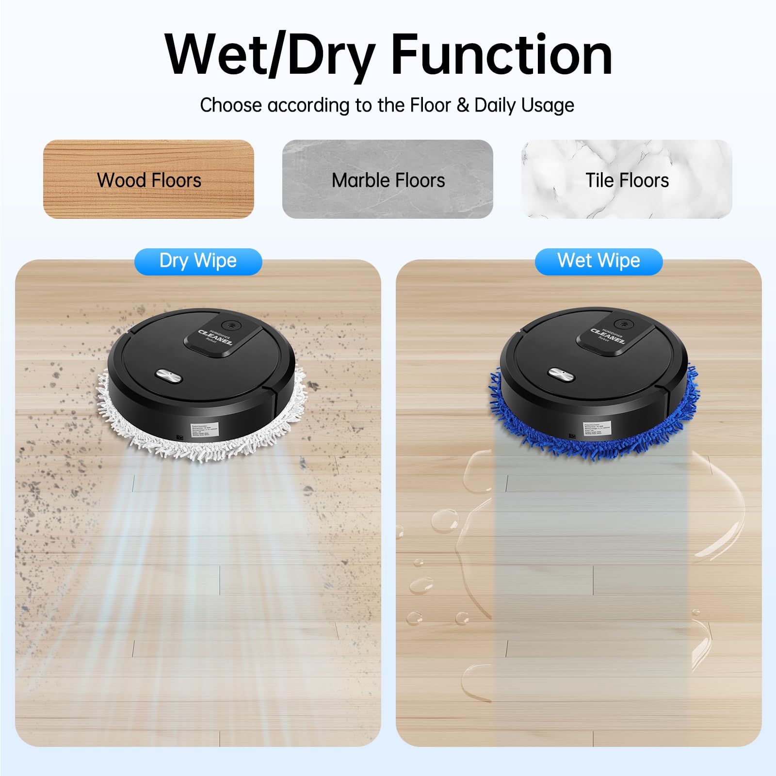 Robot de limpieza inteligente, barredora en seco, 10000 rpm, carga USB, 4 velocidades, superficie de barrido aprox. 60 m² (negro)