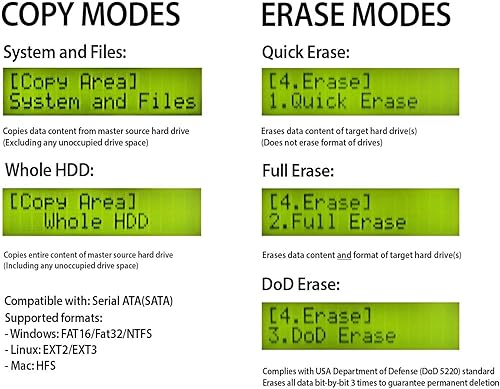 Miniatura 5 de Systor Duplicadora de discos duros HDDSSD 13 - 5.4 GBminuto - Copiadora y borradordesinfectante independiente para múltiples discos SATA 3.5 y 2.5