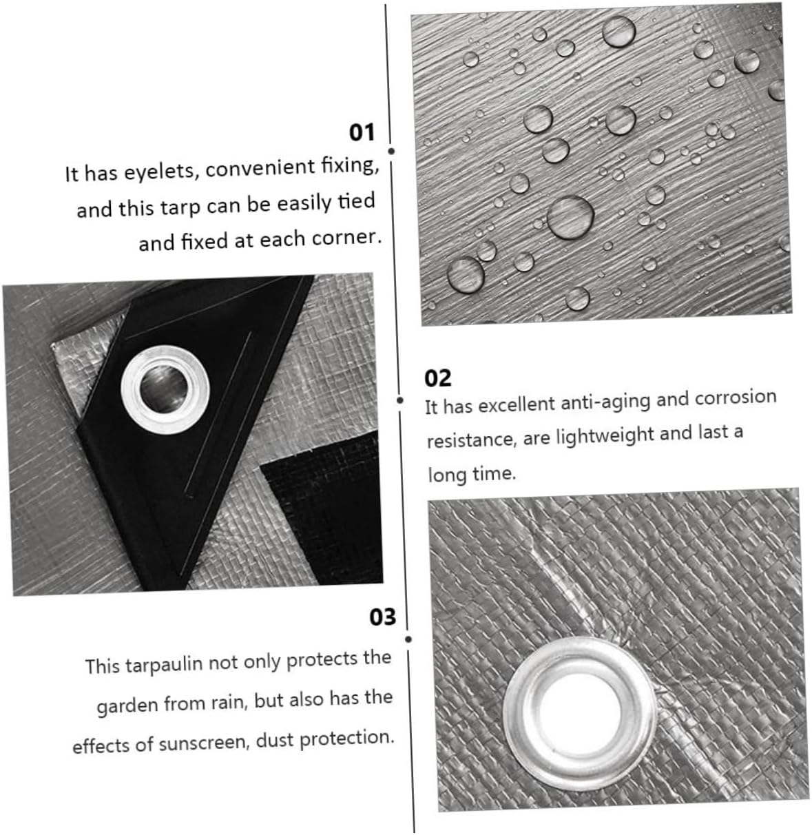 POPETPOP 1Pc Sun Protection Tarp Heavy Duty Tarpaulin for Camping Gardening and Outdoor Use Tear Resistant and Easy to Fix