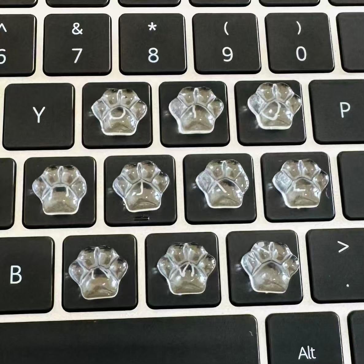 MayeBridge Cute Cat Keycap for Long Nails,Resin Kitty Raised Keyboard Stickers,3D Keycaps for Long Nails,Adhesive Paw Keycap Riser for Nail Art Protective (Cat B,30pcs)