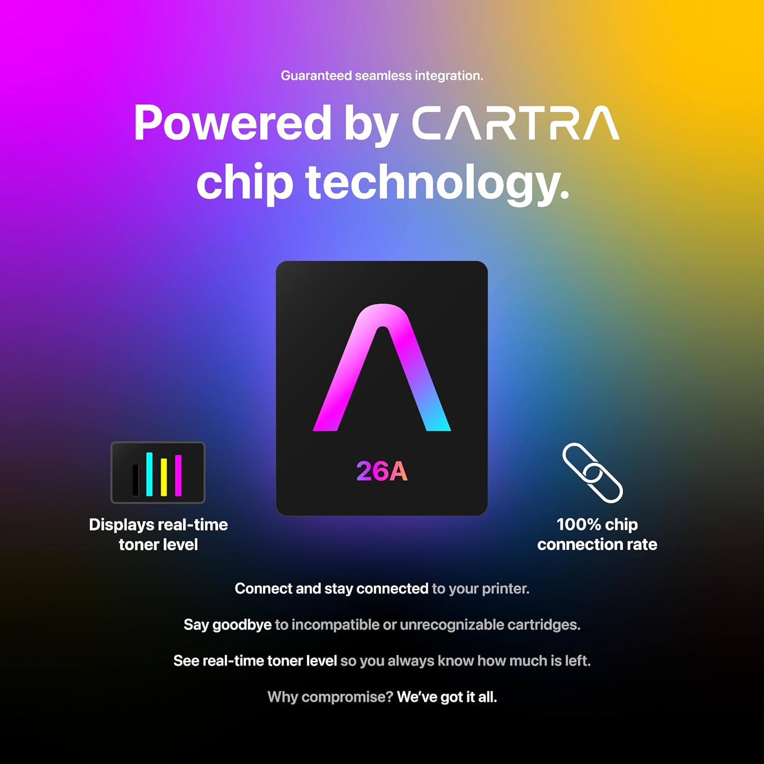 CARTRA 26A CF226A Toner Cartridge 4 Pack Compatible Replacement for HP 26A CF226A 26X CF226X Pro M402dn M402n M402dw Pro MFP M426fdw M426fdn M426dw Series Printer Ink High Yield