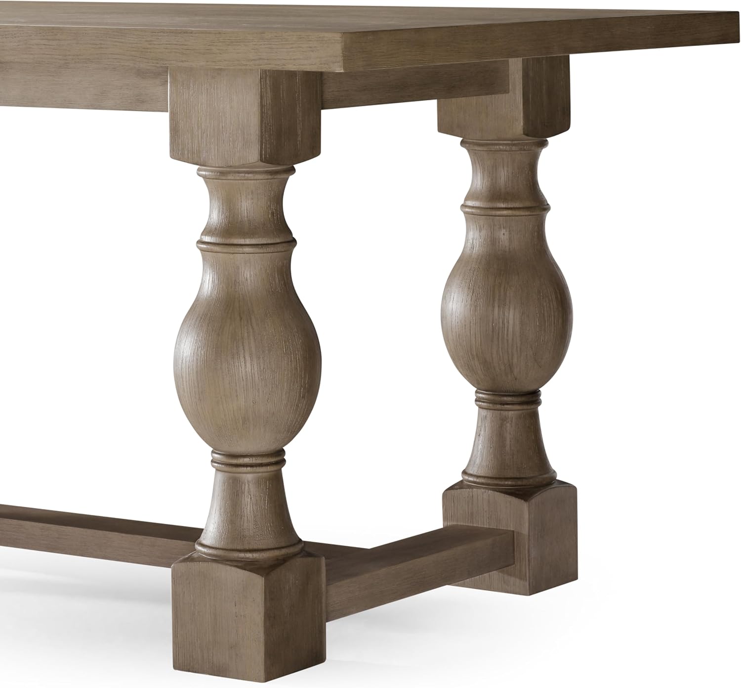 Maven Lane Leon Traditional Rectangle Wooden Dining Center Table for Modern Kitchen or Small Dinette in Rustic Antiqued Grey Finish
