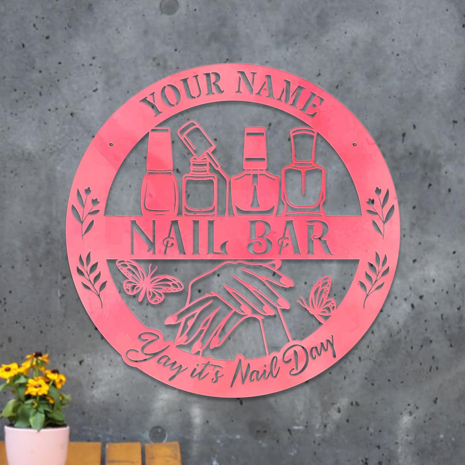 Custom Nail Bar Neon Metal Sign, Beauti Salon Girl Spa Hanging Decor, Girl Boss Wall Decor, Makeup Studio Decor, Nail Business Sign, Nail Tech Wall Art, Pedicure Neon Sign (01)