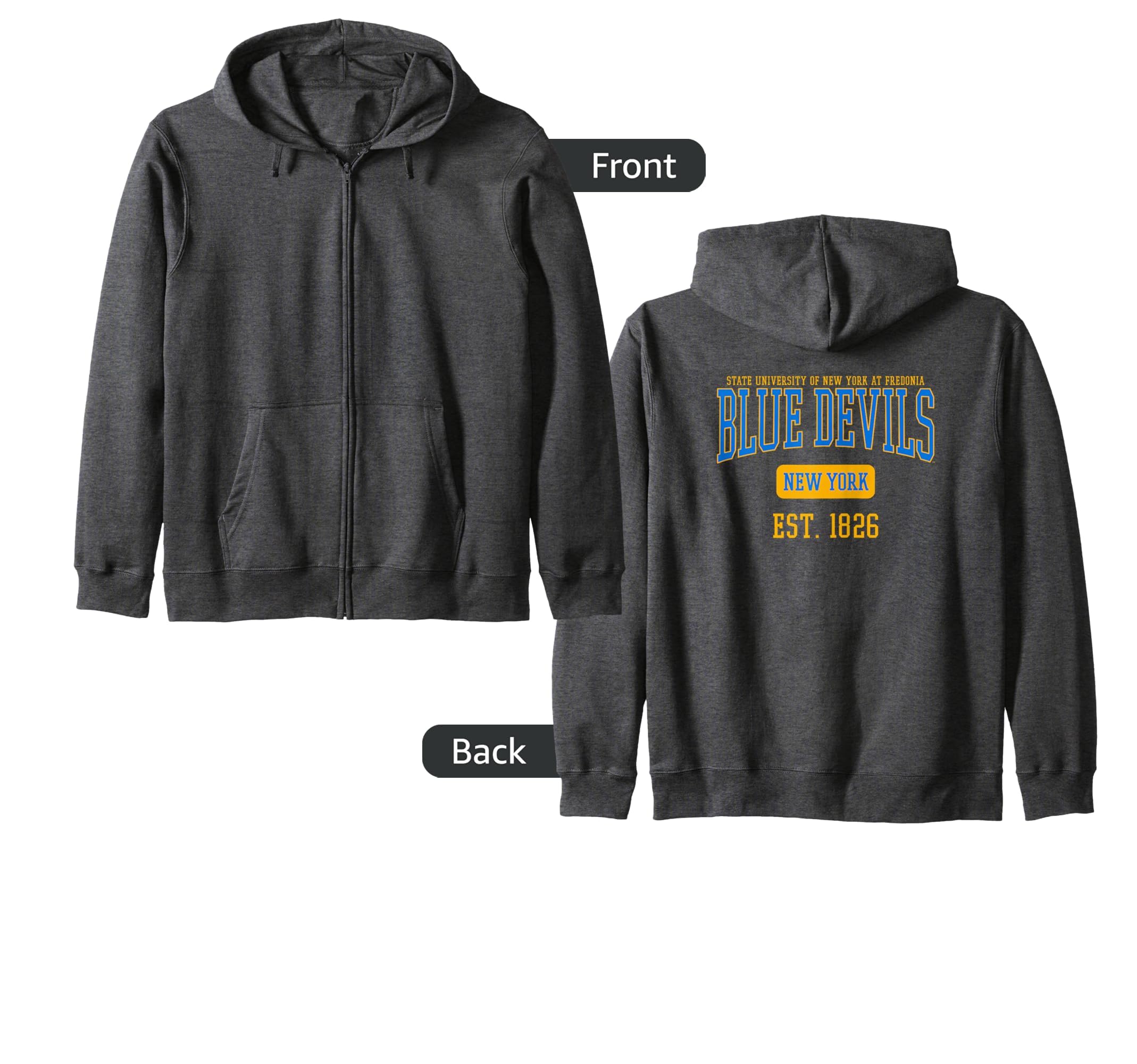 Fredonia State University Blue Devils Est. Date Zip Hoodie