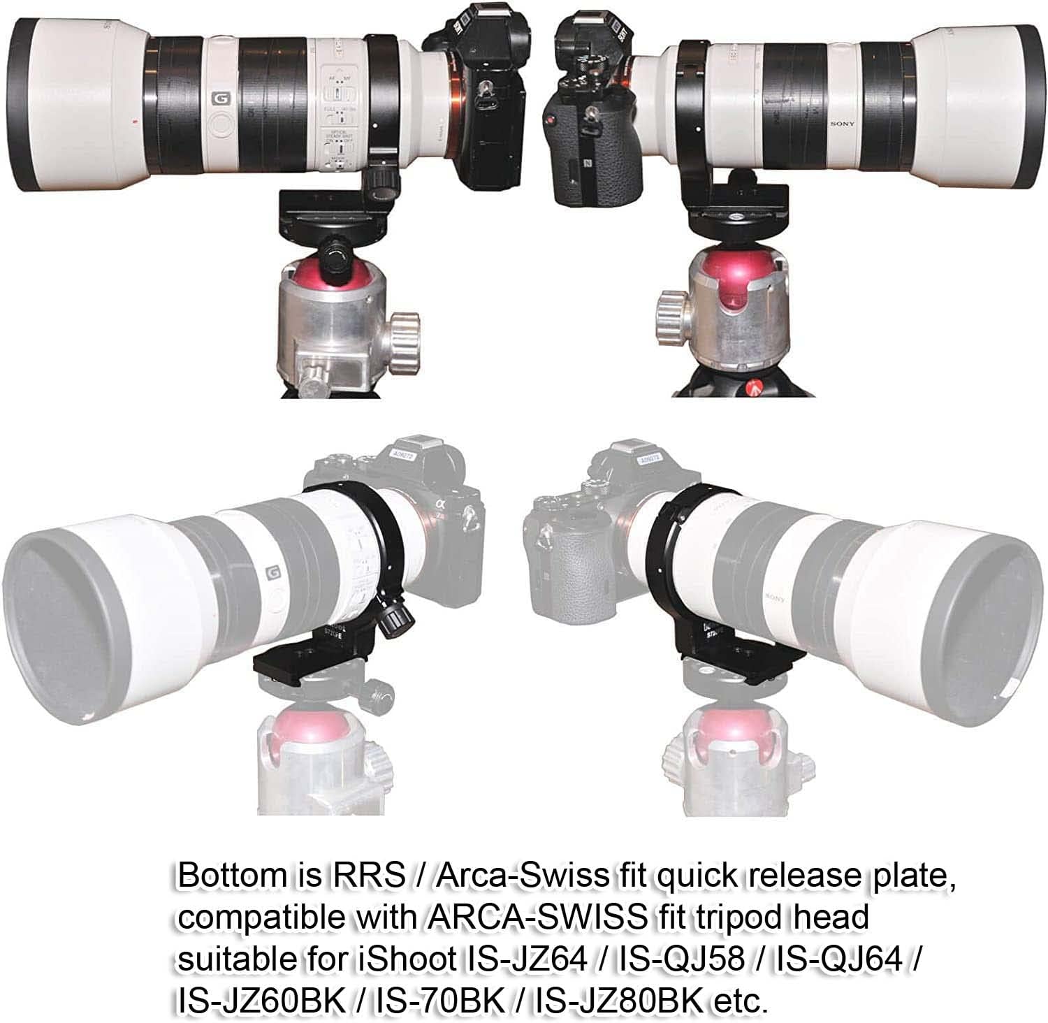 Tripod Mount Ring Lens Collar Compatible with Sony FE 70-200mm f/4 G OSS Lens SEL70200G, Lens Support Holder Bracket Bottom is Arca-Swiss Fit Quick Release Plate Feature Dovetail Groove