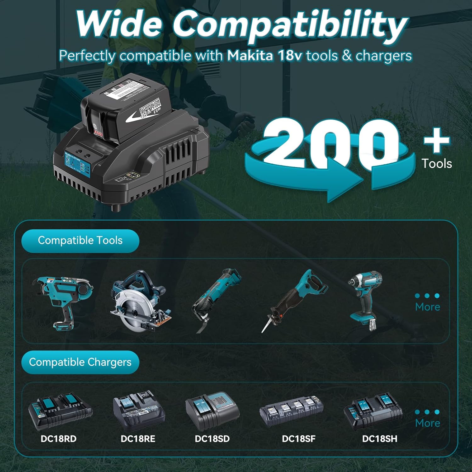 18V Lithium-Ion 6.0Ah Battery BL1860 Replacement for Makita 18V Battery 6.0Ah Compatible with Makita 18 Volt Tools and Chargers 4-Pack - Image 3