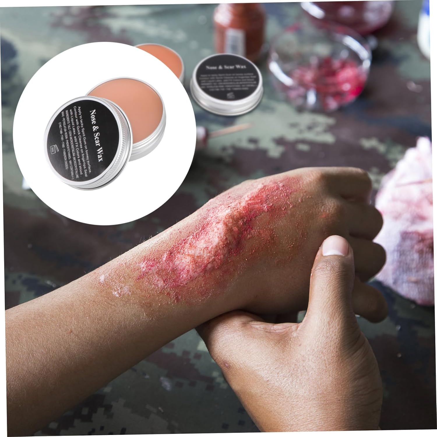 LIFKOME Professional Halloween Makeup Kit with Fake Scar Wax for Wounds Special Effects Stage Makeup Includes Spatula Tool for Scary Halloween Looks