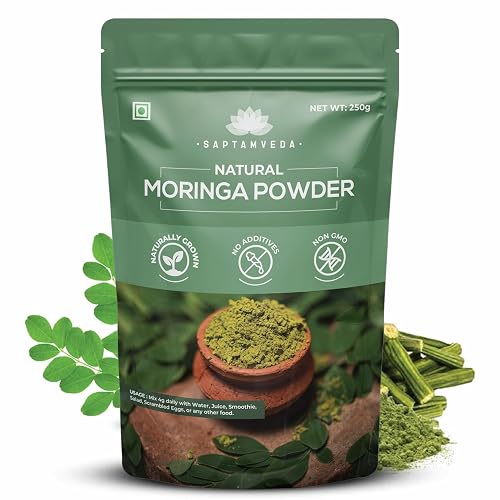 SAPTAMVEDA 100% Moringa Powder 250 Gm | Immunity Booster | Drumstick Leaf Powder | Natural Multi-vitamin | Anti-Oxidant | Good for Hair & Skin | Protein Rich