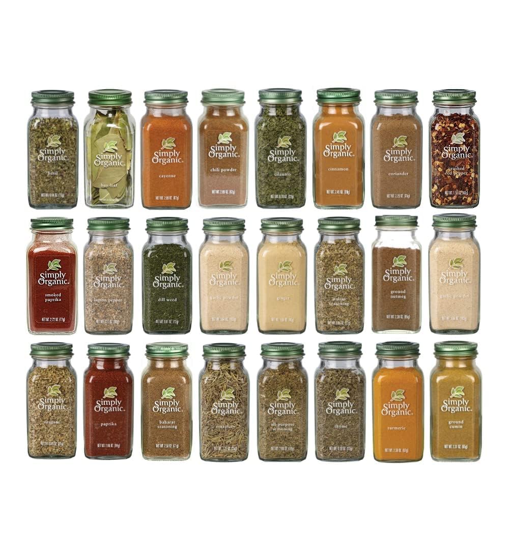 Simply Organic Herbs, Spices and Seasonings Assorted Variety Sampler Set - (24 Count)