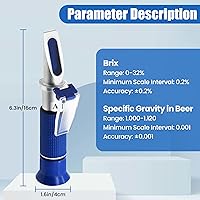 Vista 2 de Refractómetro Brix 0-32%, gravedad específica 1.000-1.120, refractómetro de cerveza con ATC, refractómetro Brix manual para cerveza de fruta, vino