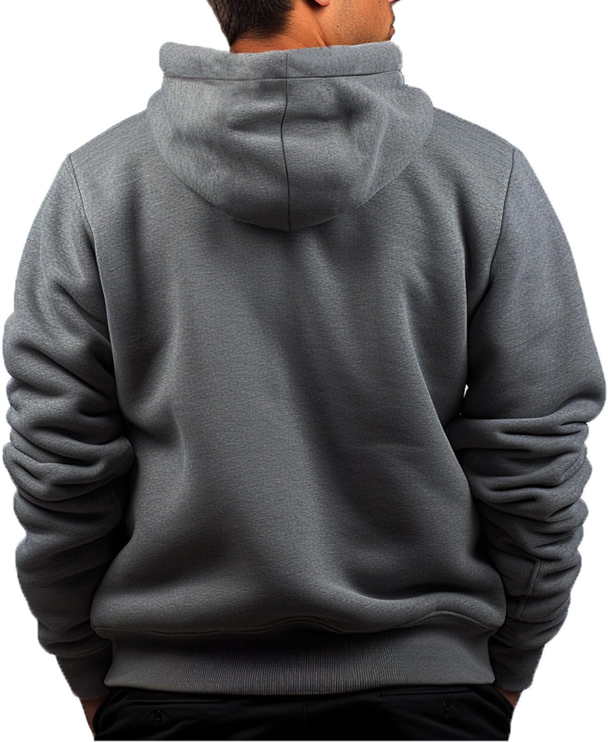 Winter Hoodies for Men，Sherpa Fleece Lined Jackets Thermal Fashion Hooded Coats Zip Up Sweatshirt - Image 2