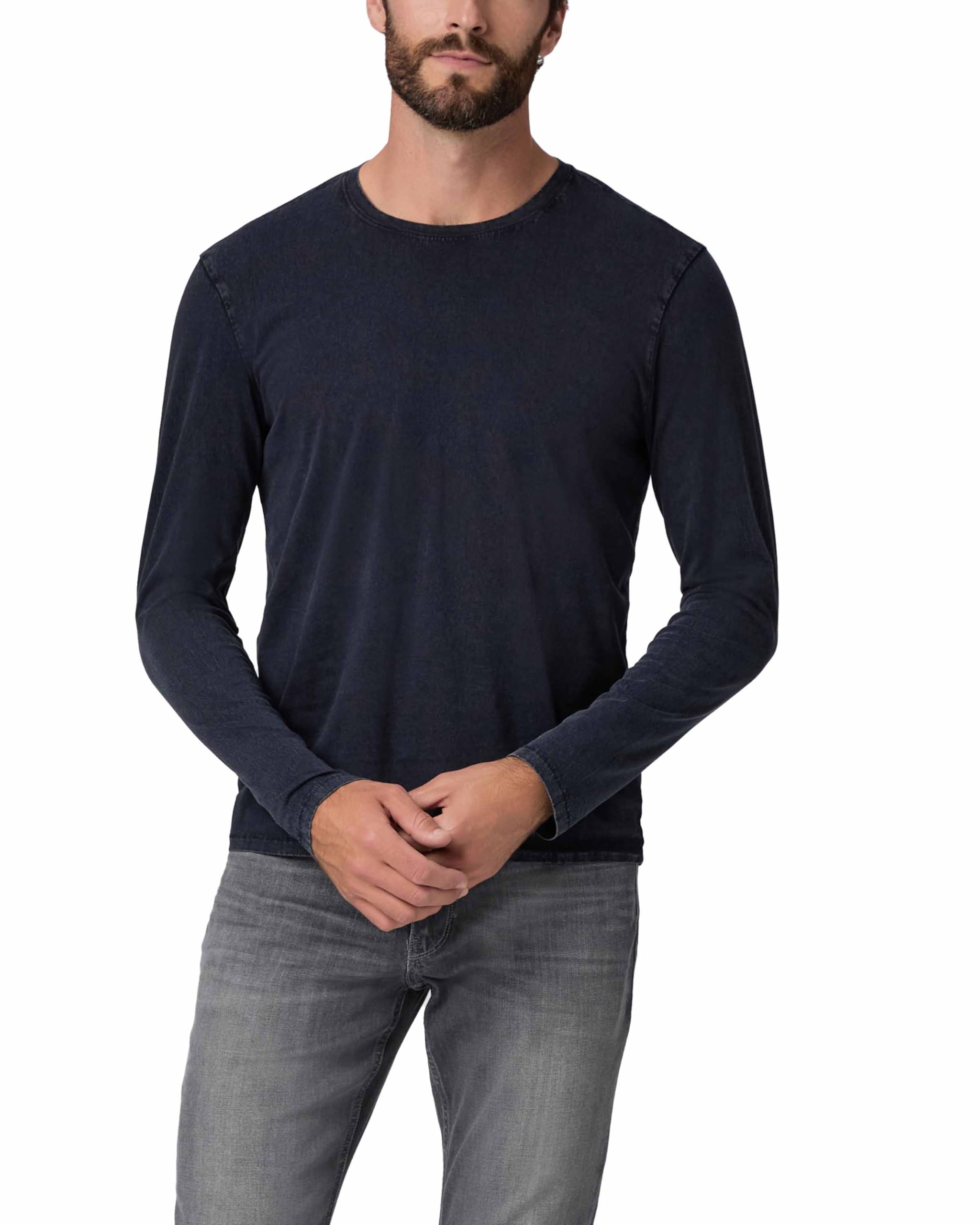 Paige Men's Vintage Deep Anchor Enzo Long Sleeve Crew Neck Tee Shirt, Large