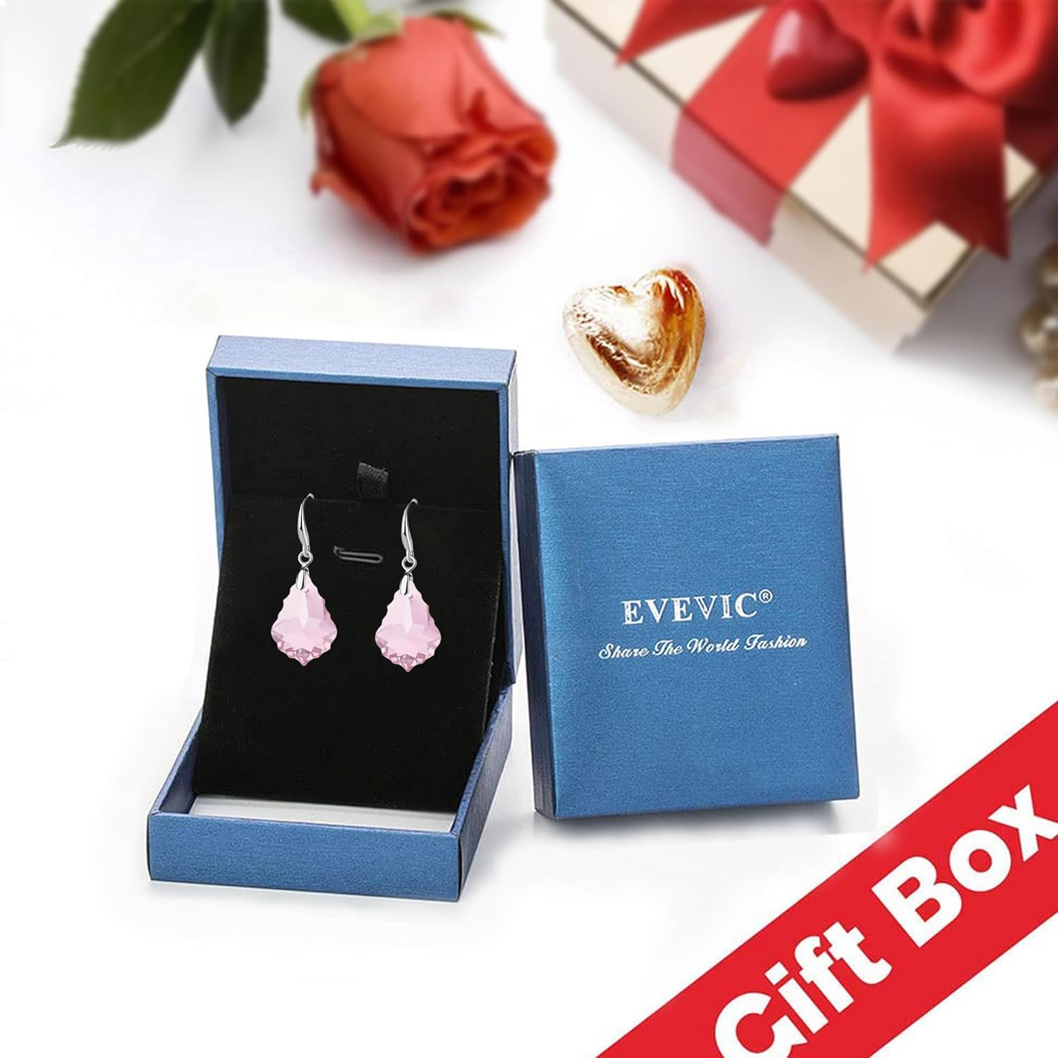 Austrian Crystal Baroque Teardrop Dangle Hook Earrings for Women 14K Gold Plated Drop Earring Hypoallergenic Jewelry - Image 7