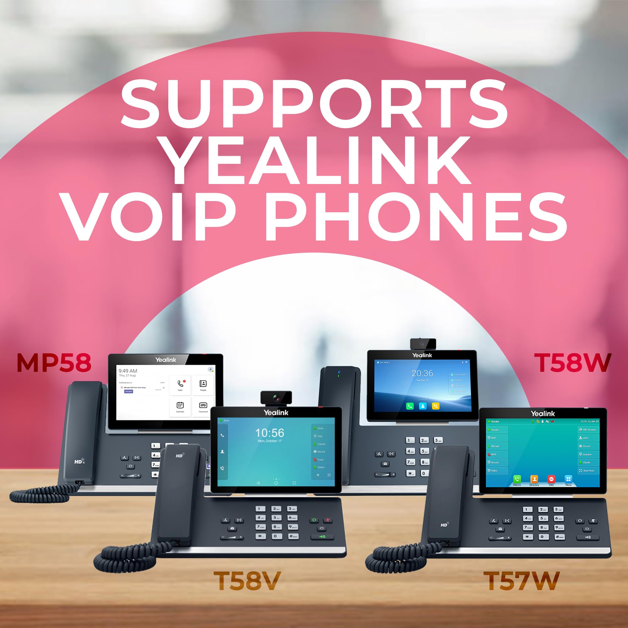 Yealink - Soporte de Pared para teléfonos SIP, IP, Escritorio con paño de Microfibra #Yea-WM-B