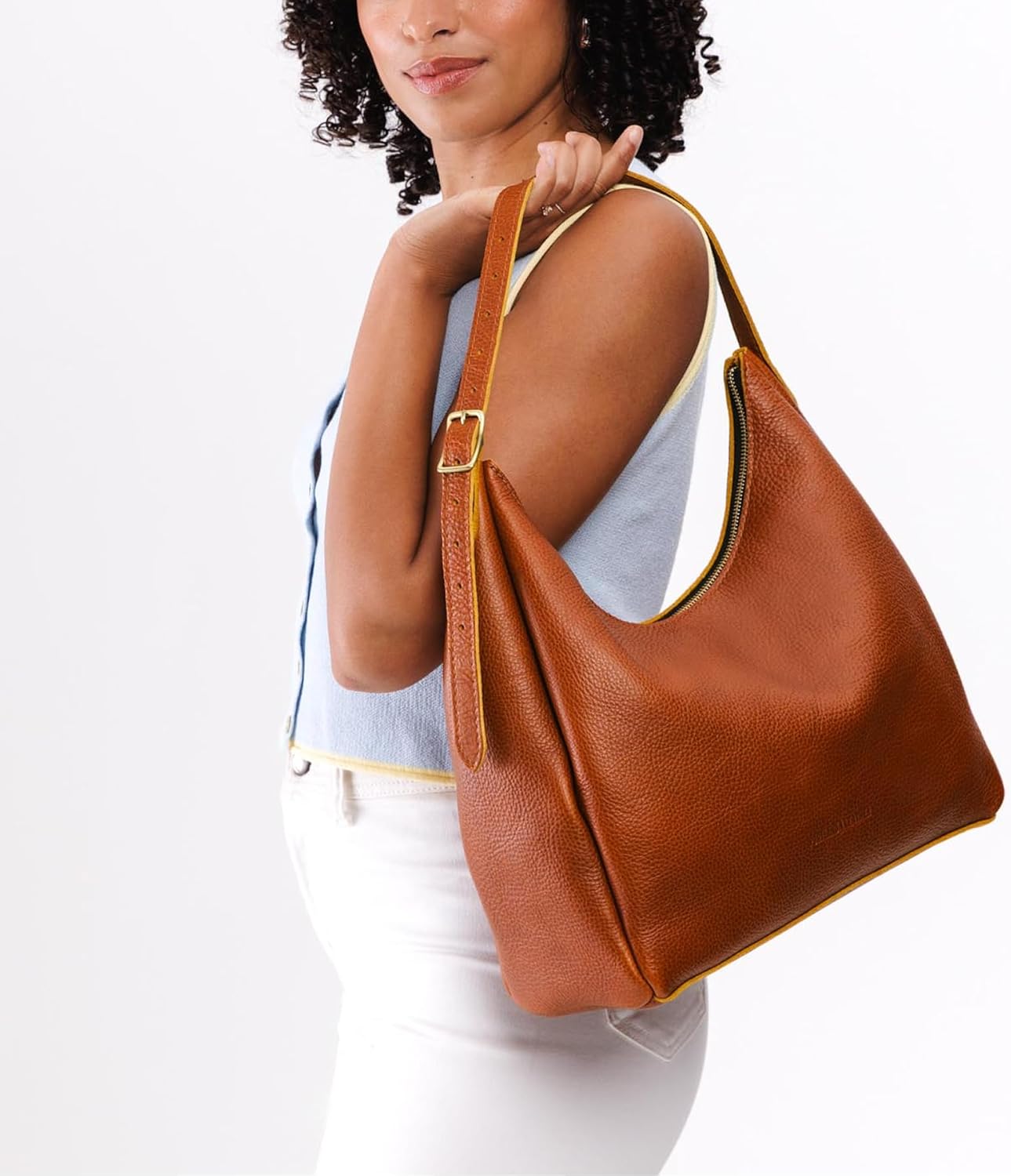 Portland Leather Goods Aspen Shoulder Bag – Handmade with Full-Grain Hides – Secure Zipper Closure & Adjustable Strap - Image 2