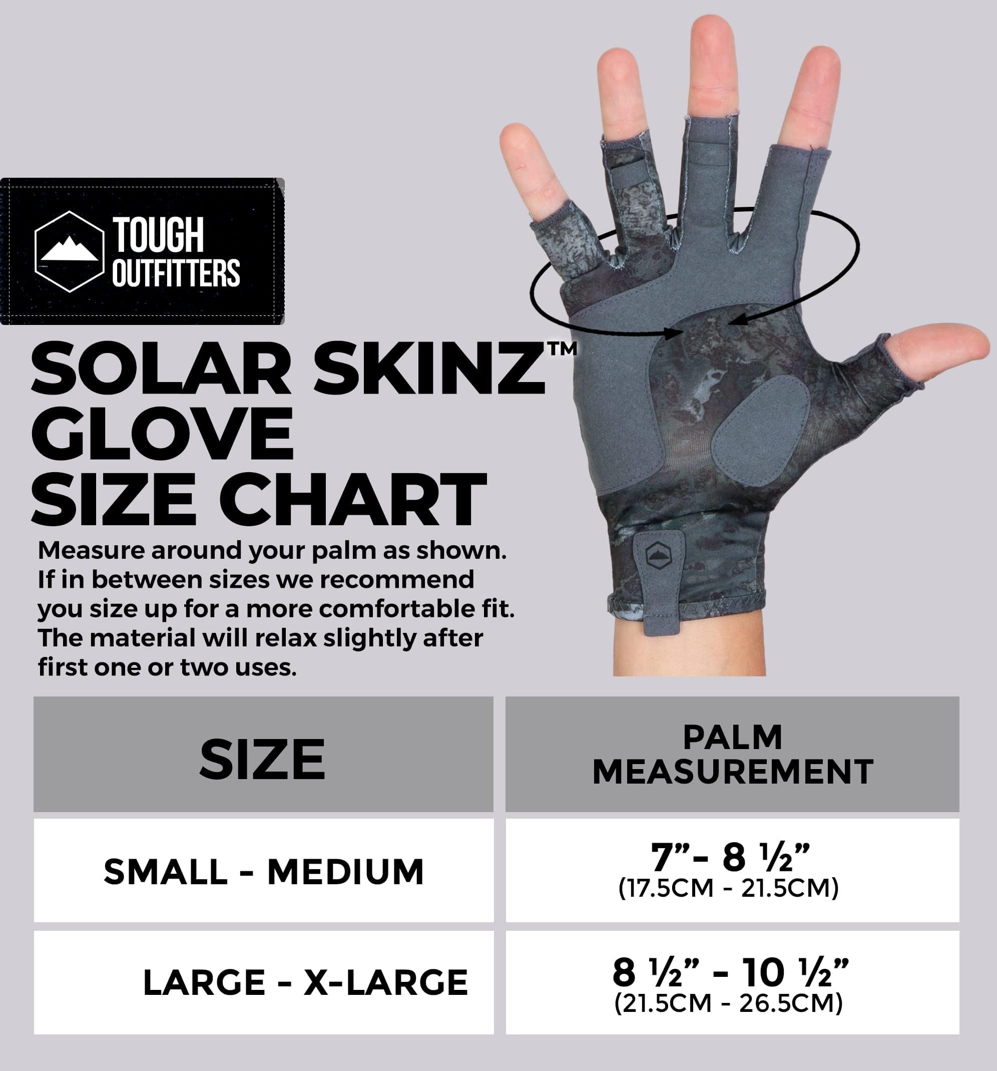 Tough Outdoors UV Fishing Gloves - Fingerless, Kayaking & Sailing - UPF 50+ Sun Protection