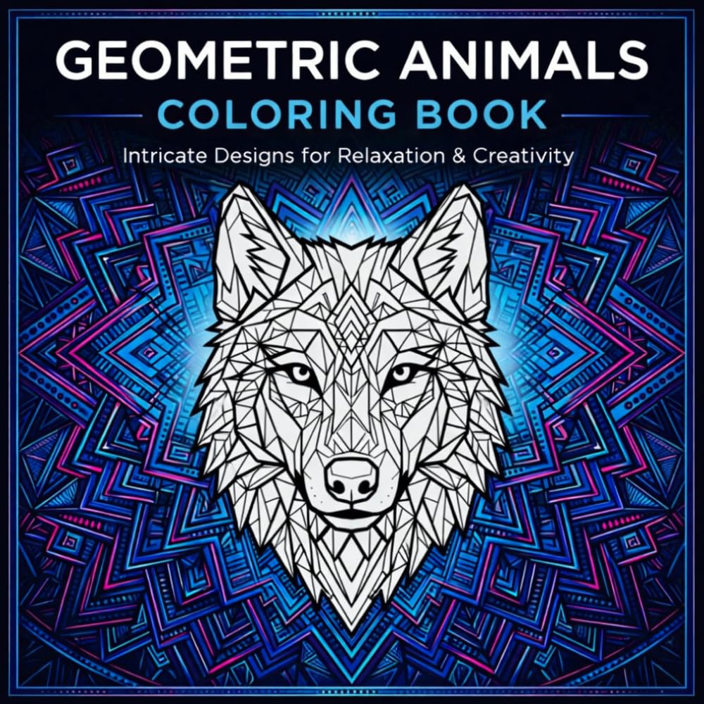 Geometric Animal Coloring Book: Intricate Designs for Relaxation and Creativity