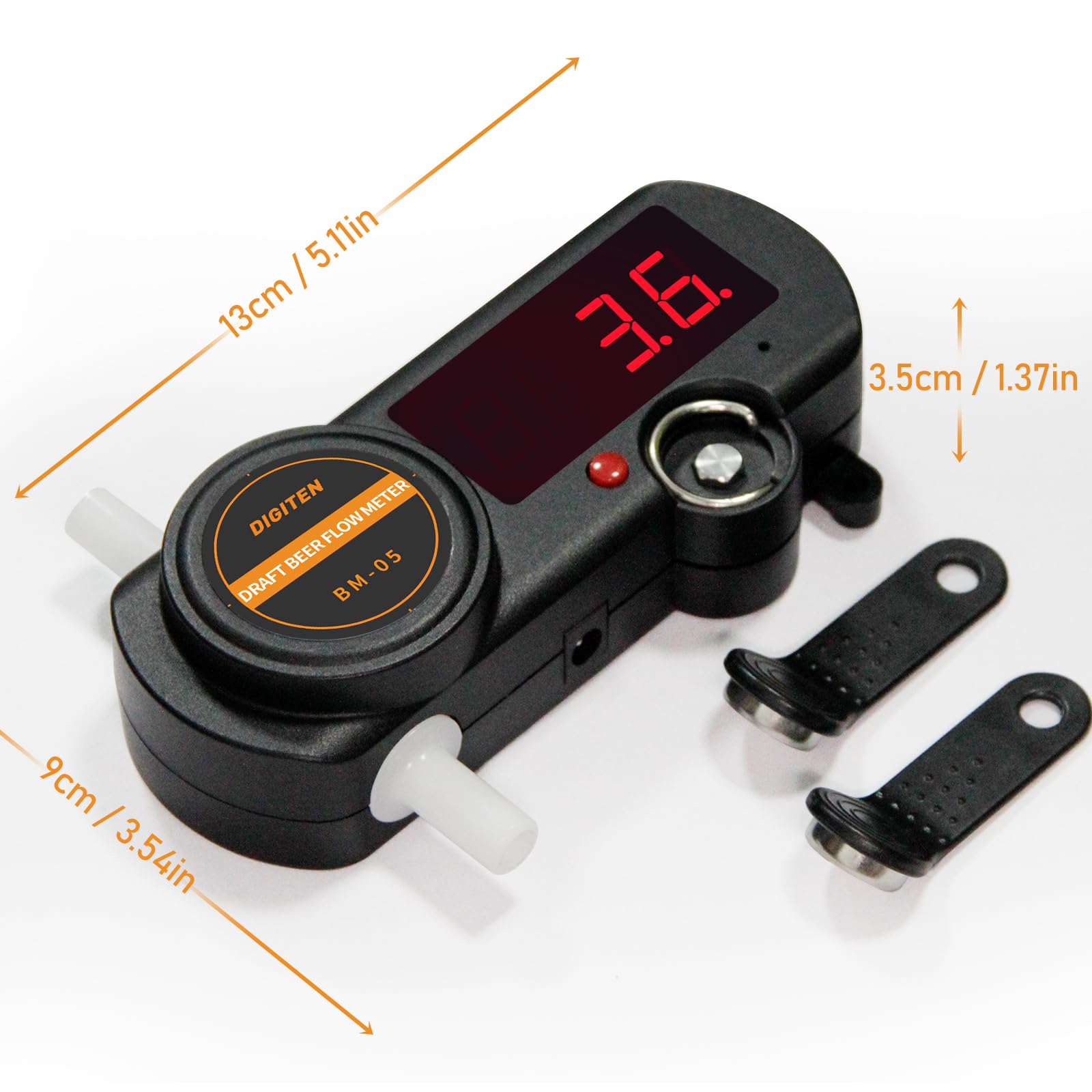 Digitaler Bier-Durchflussmesser BM-05, LED-Display, mit Netzteil und Zubehör,Den koschere bier - und getränkezähler