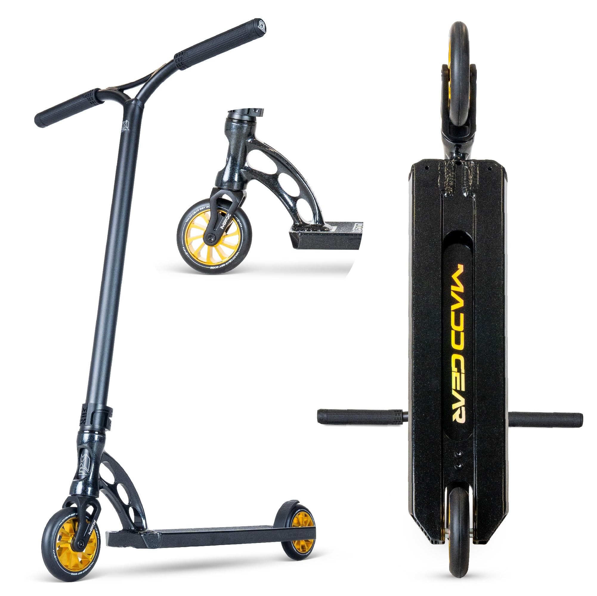 Madd Gear Origin Pro Scooter for Teens and Kids - Lightweight Alloy Deck - Aluminum Handlebar - Trick Scooter for All Skill Levels (Origin 500, Laser Flip)