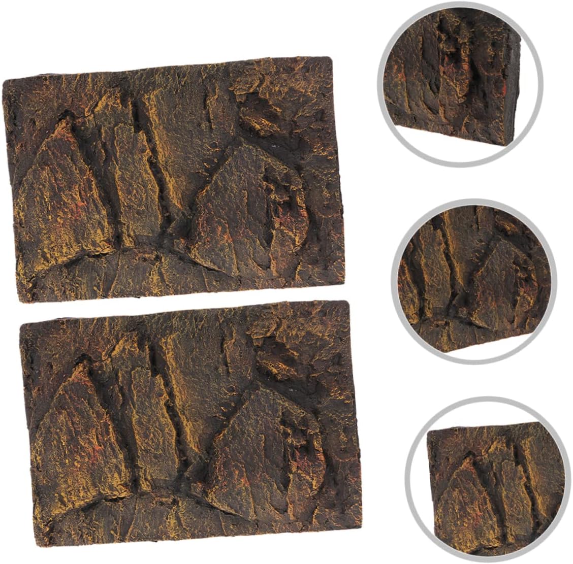 2Pcs Effect Reptile Tank Background Board PU Material Terrarium Wallpaper for Turtle Aquarium Decor Enhances Visual Depth Snake Tank Backgrounds