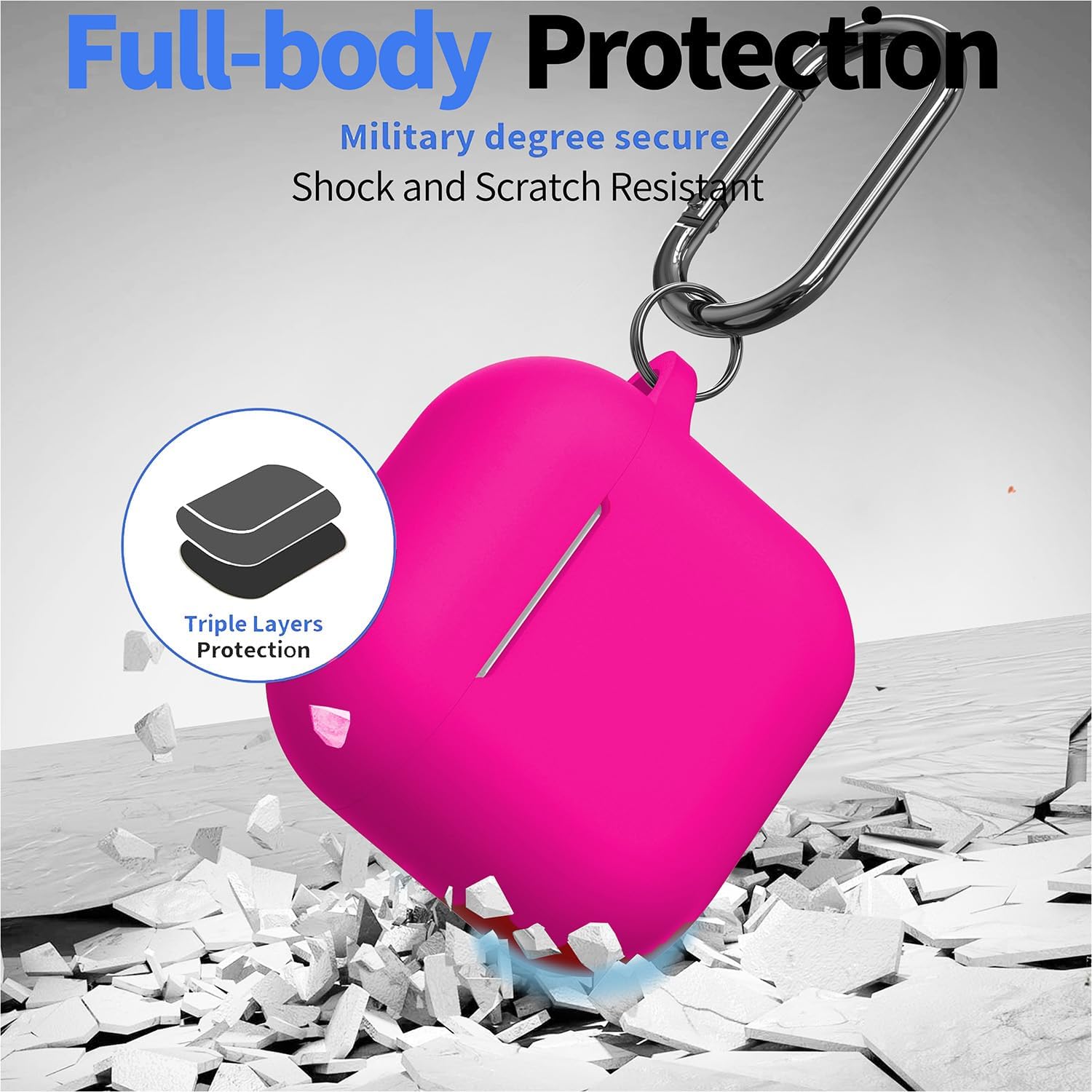 Cute Case for Airpods 4/5 Gen Silicone Cover for Women Girl, Rose Pink image 4