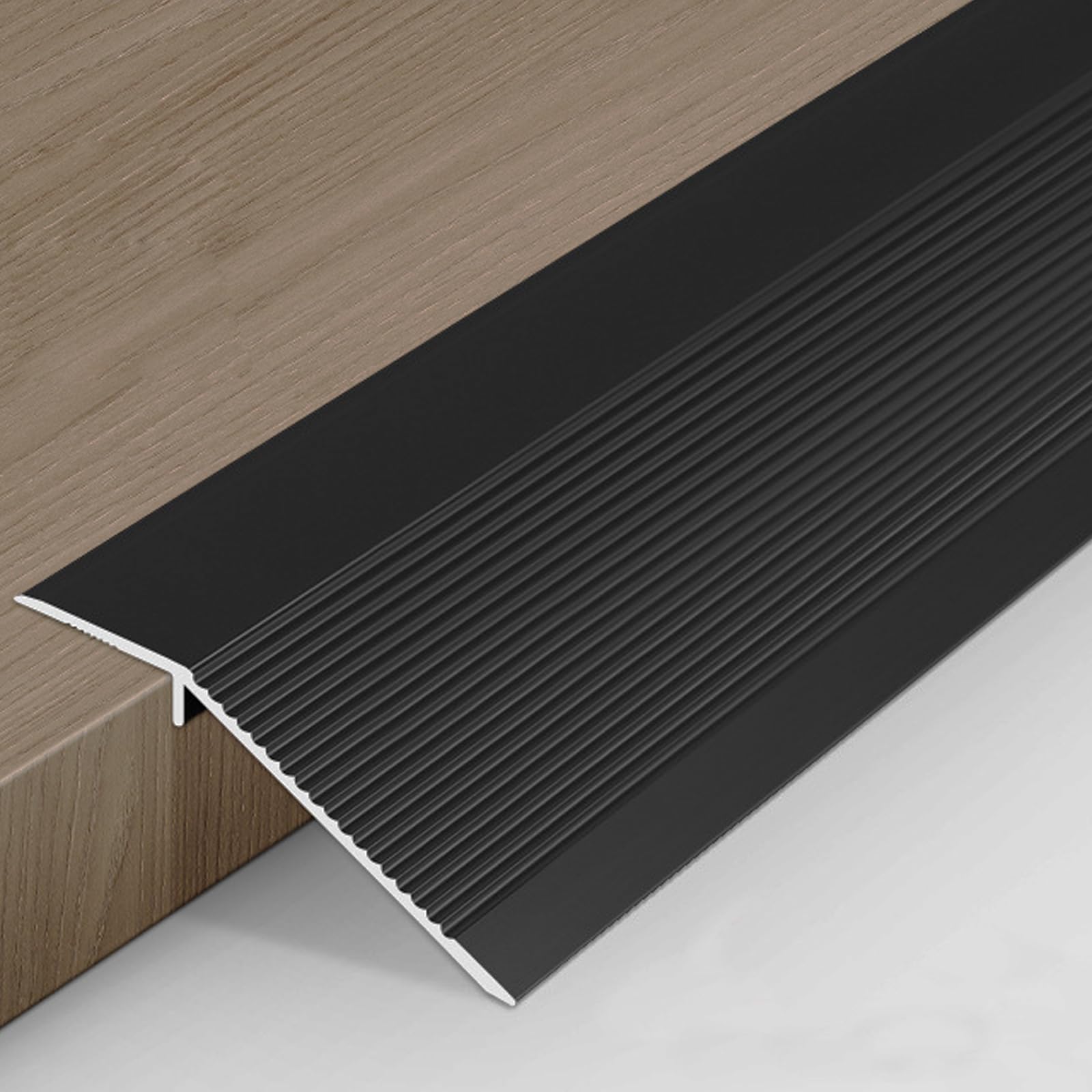 Profil przejściowy samoprzylepny aluminiowy z taśmą klejącą 0,9m×10cm, profil przejściowy wyrównanie wysokości, mostkowanie od 10 do 35 mm, listwa wykończeniowa do rampy progowej, robota odkurzającego