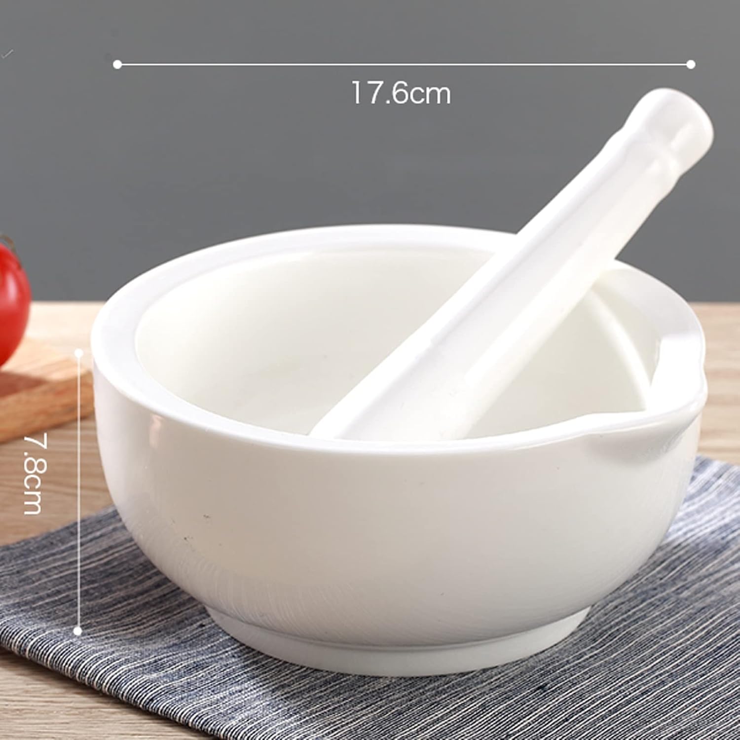 Garlic Presses White Porcelain Mortar and Pestle Set, Ceramic Mixing Grinding Bowl Set, Grind Spices and Nuts to Release Flavor, Crusher DIY Tool for Kitchen Mortar and Pestle Set(