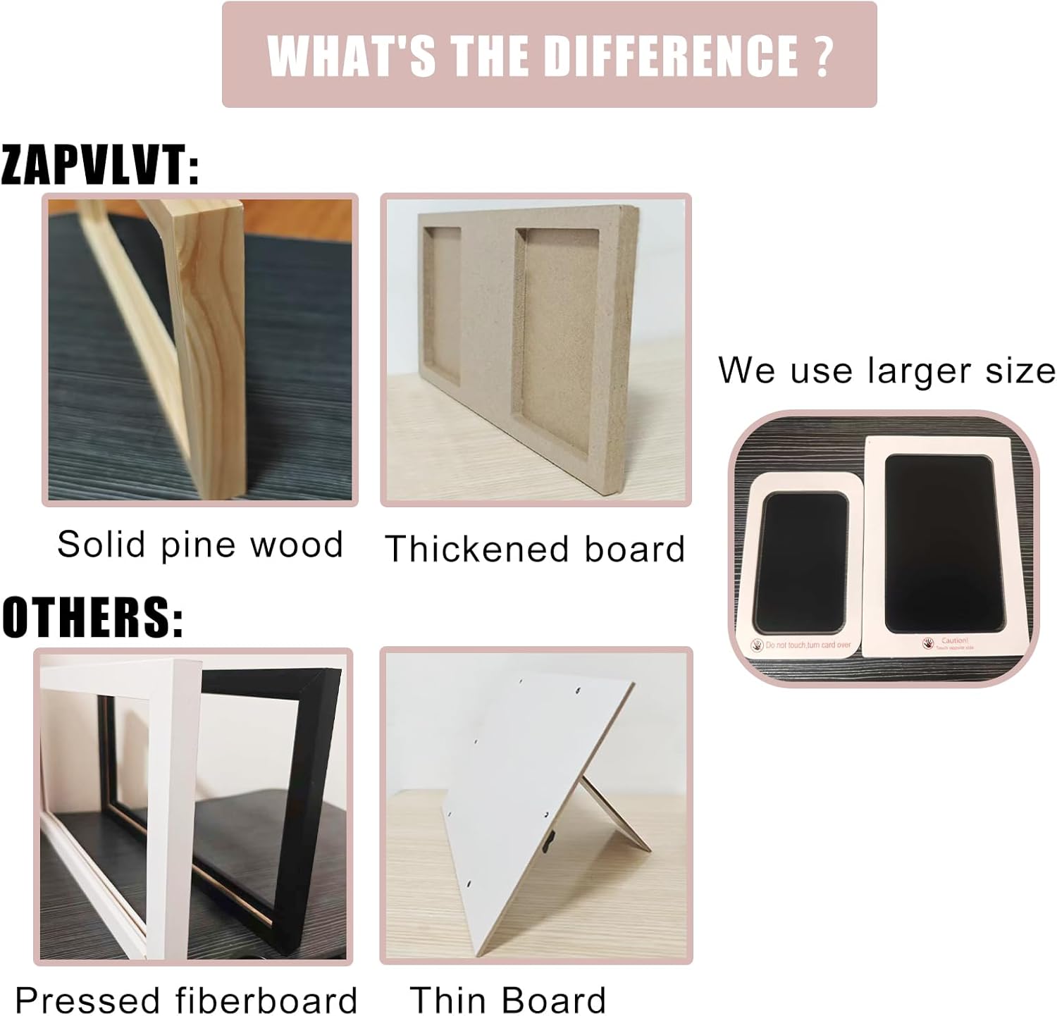 ZAPVLVT Paw Print Impression Kit for Dogs and Cats, 2 Clay, Large Ink Pad, Wooden Picture Frame, Pet Memorial Keepsake, Gift for Pet Owners & Lovers - Image 5