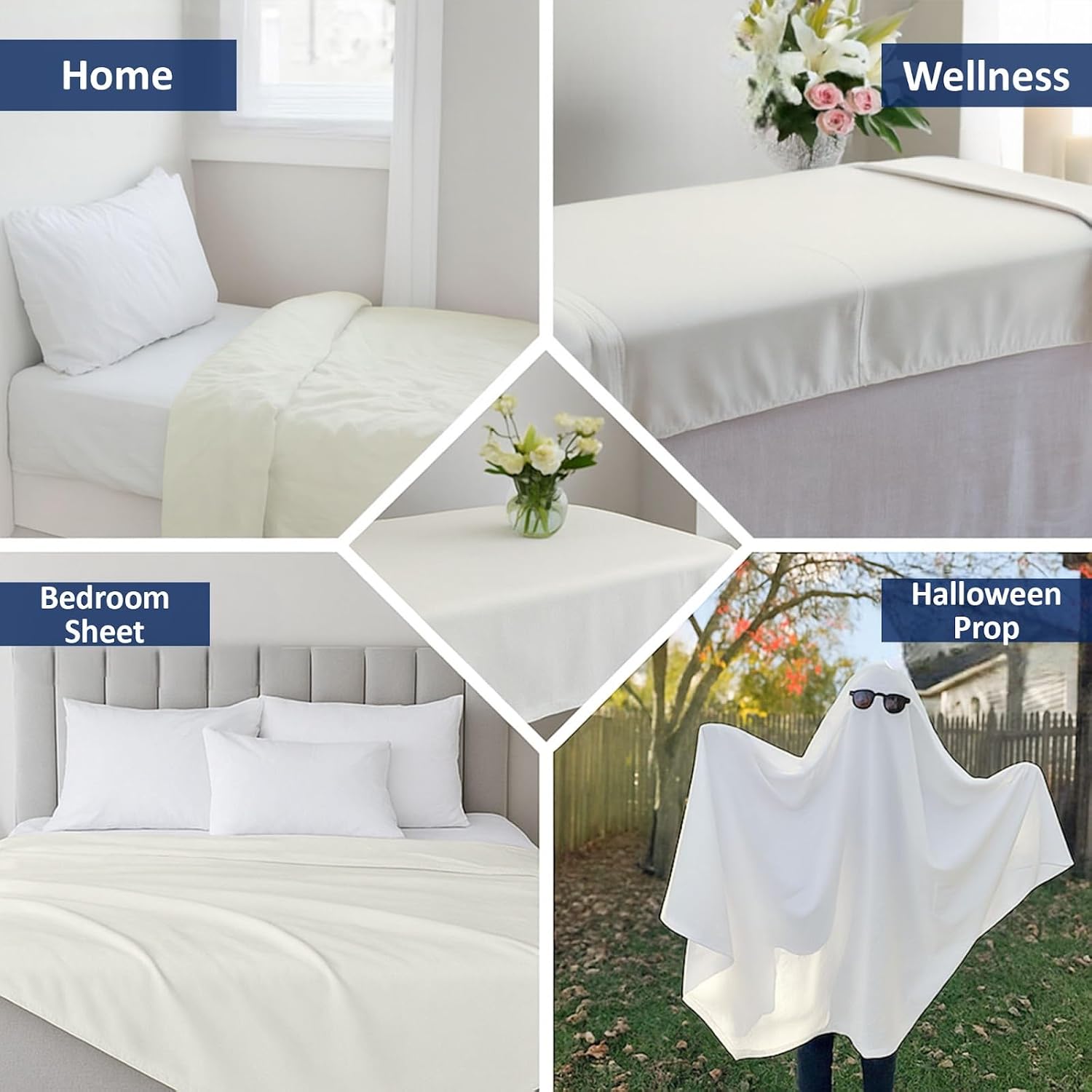 Cottingon King Size Flat Sheet - 100% Cotton Sateen Top Sheet, Soft, Cooling & Breathable Bed Sheet, Hotel Quality, Luxury Single Flat Sheet - Ivory