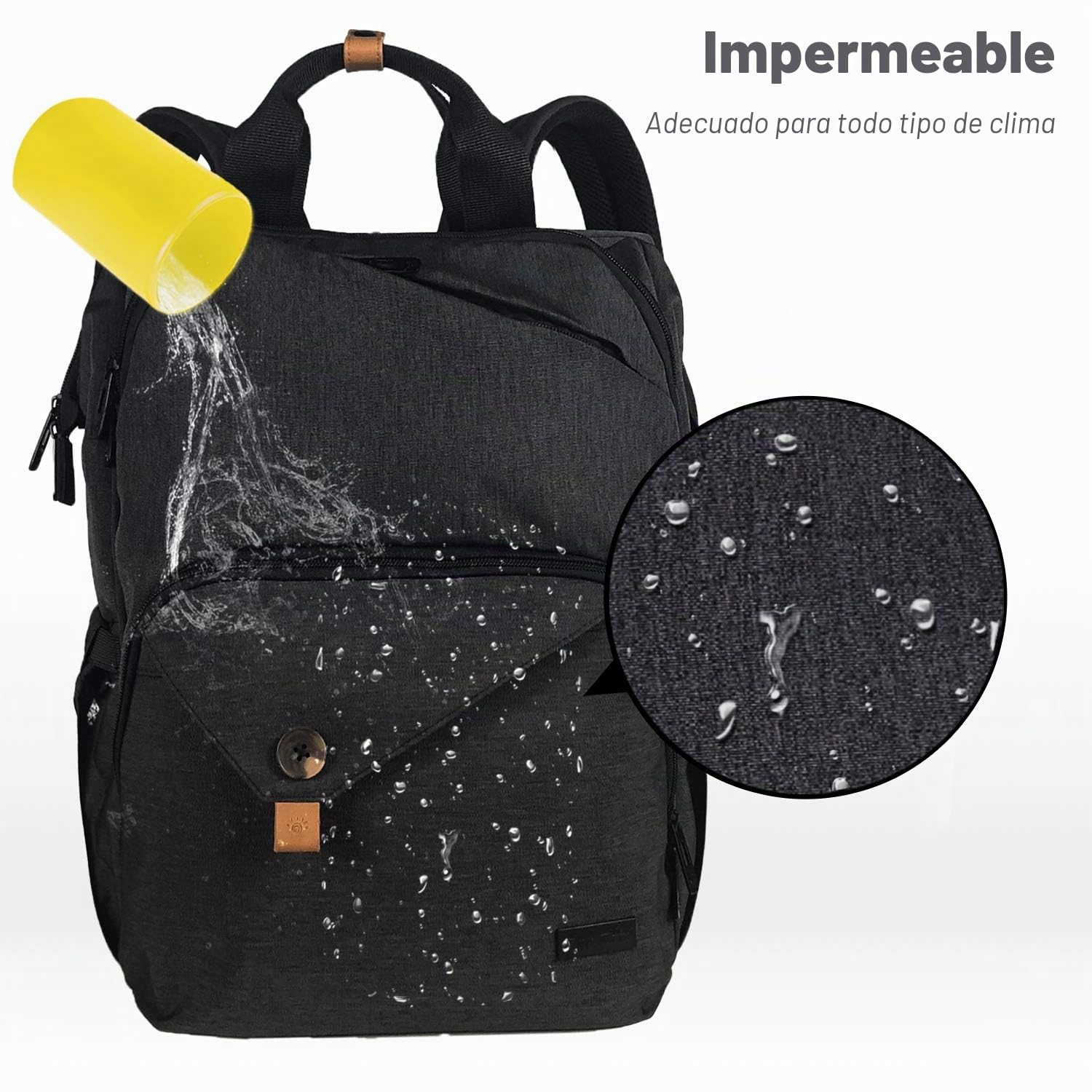 Hap Tim Mochila con bolsa para cambiar pañales para bebés/correas de cochecito/bolsillos con aislamiento, muchos bolsillos y mochila con bolsa de pañales para viajes Space de almacenamiento