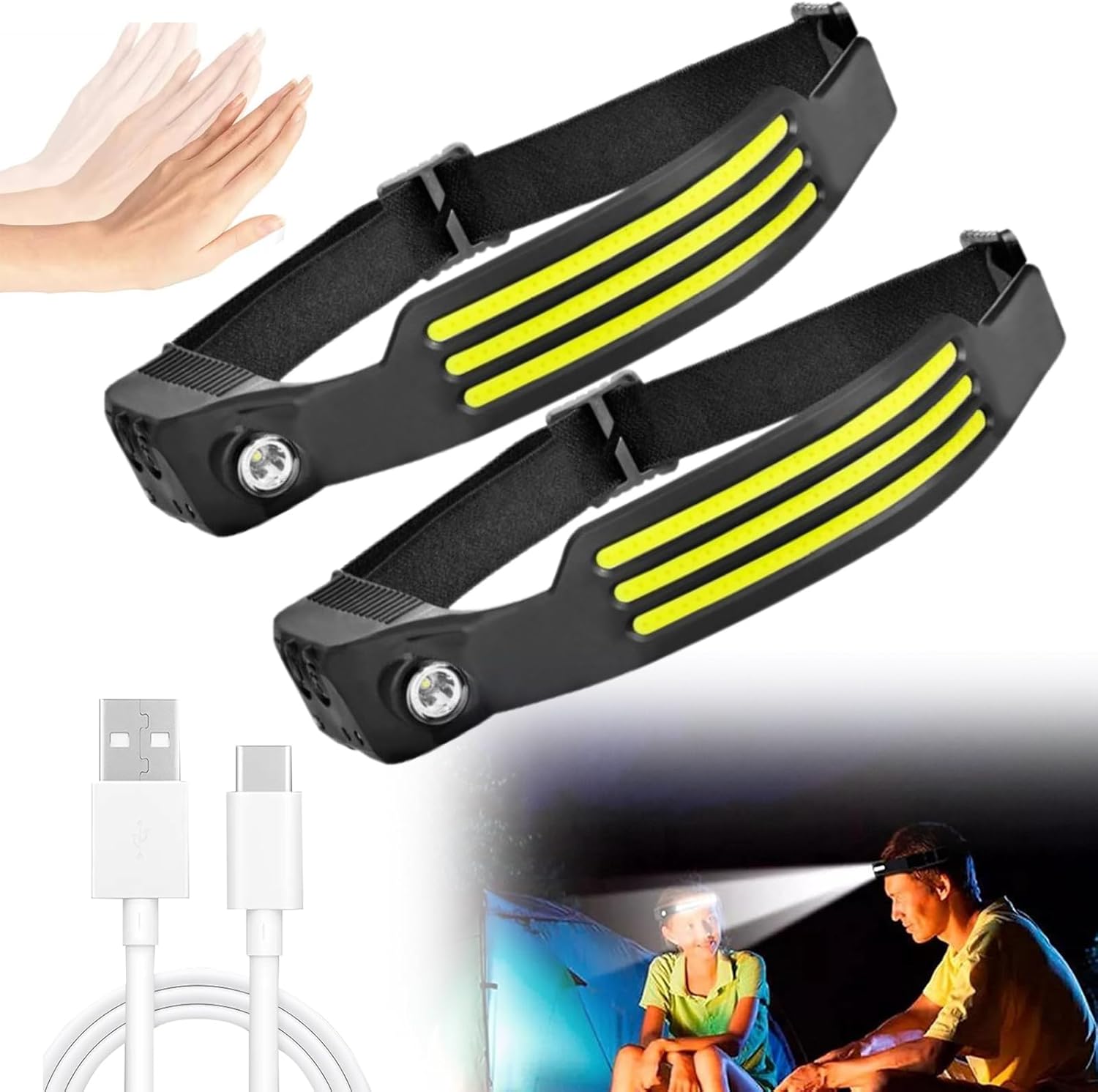 Othemo 230 degree LED Headlamp with motion sensing feature demonstrated