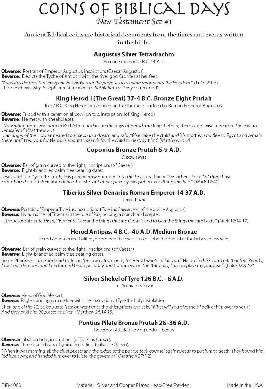 Museum-Quality Biblical Replica Coin Set | Jesus' Lifetime | Ancient Historical Coins