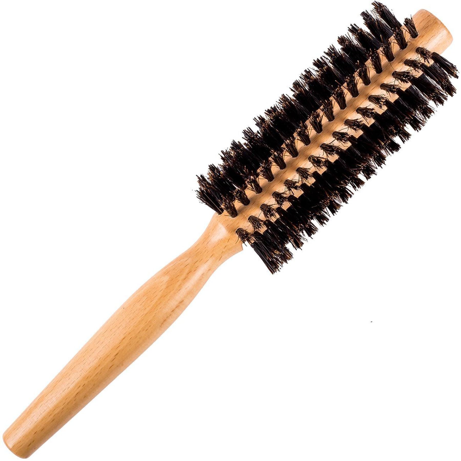 Round Brush Boar Bristle Wooden Round Hair Brush for Women Blow Drying Handle Anti Static Hairbrush for Hair Styling, Drying, Curling…