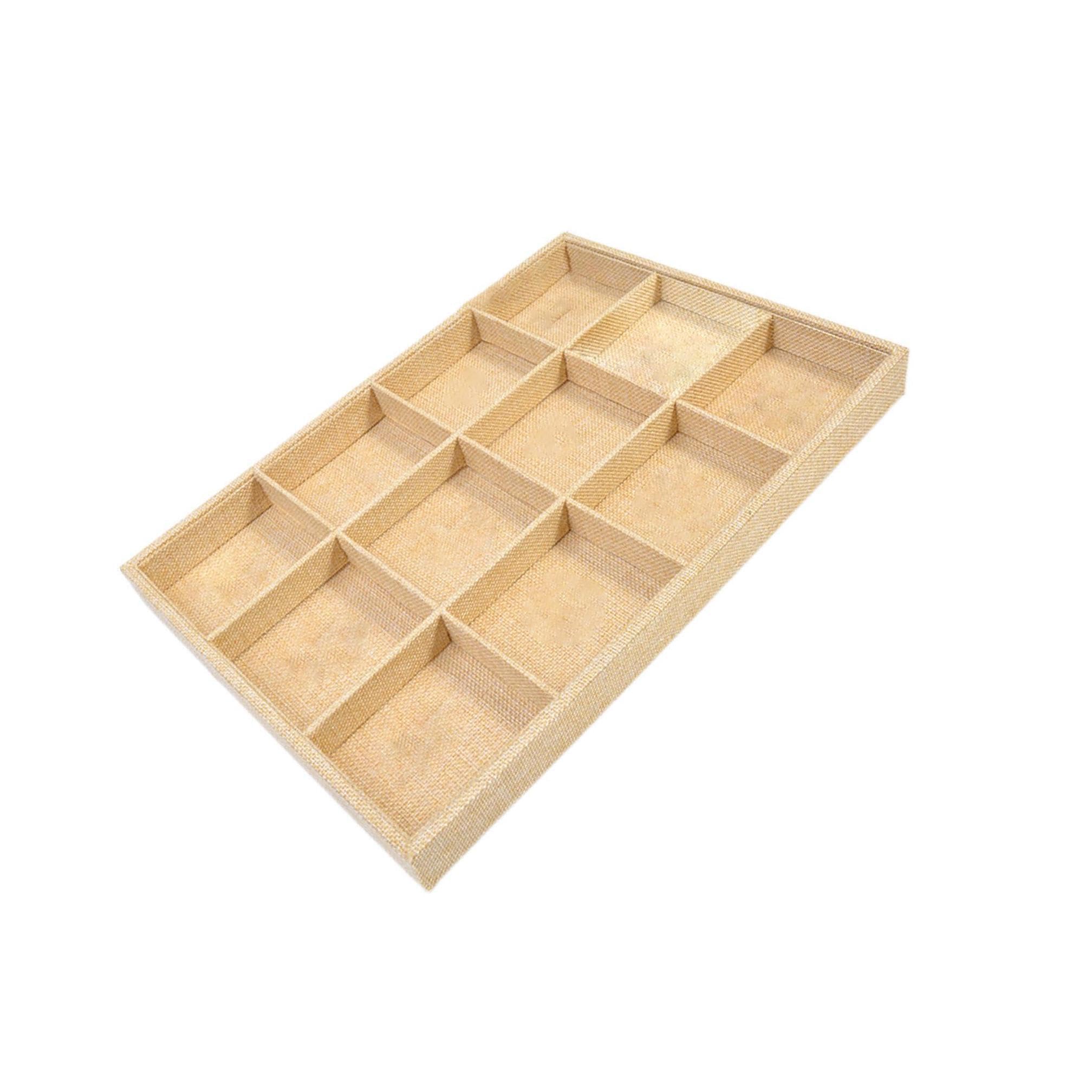 QUXVUIS Practical Stackable Jewelry Trays for Drawer Effortlessly Store and Display Valuable Accessories Necklace Storage, 12 Grids, 35x24x3cm