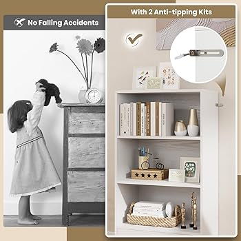 Amazon.com: Tangkula 3 Tier Bookcase with Drawer, 42.5”Tall