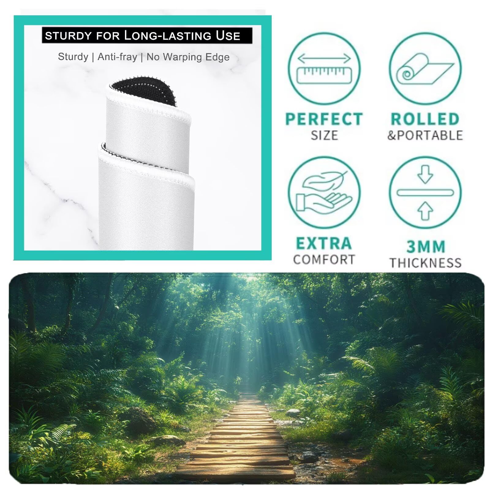 Podkładka pod mysz dla graczy szałwia zielona podkładka pod mysz XXL 1600 x 800 mm mata biurkowa podkładka pod mysz krajobrazową wodoodporna podkładka pod mysz do gier szyte krawędzie poprawia