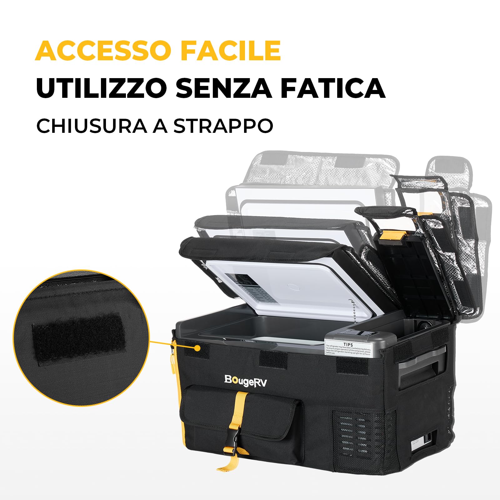 BougeRV CRPRO 20L frigorifero per auto (nero) con borsa per CRPRO20