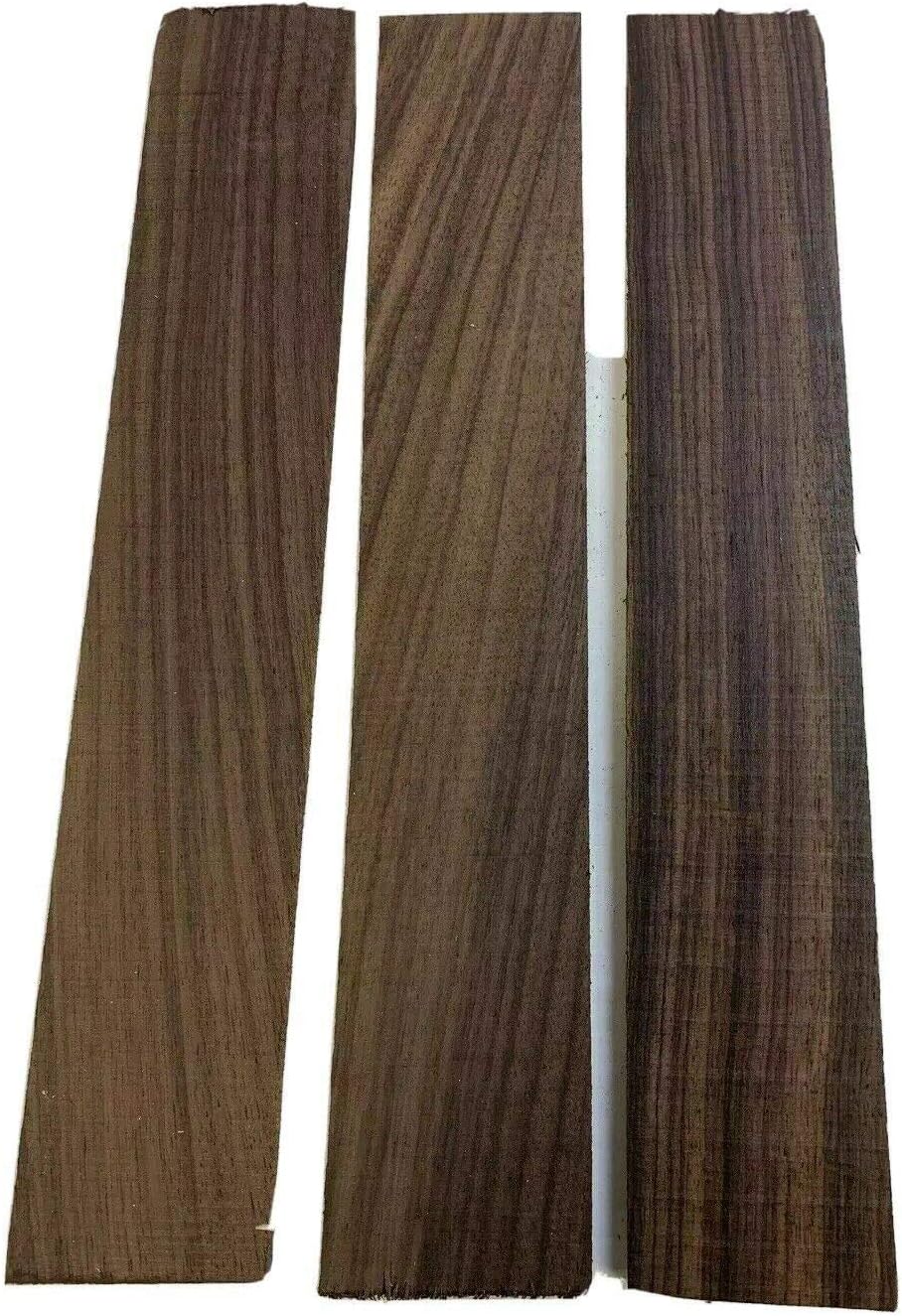 Pack of 3 Exotic East Indian Rosewood Thin Lumber Board, Suitable Thin Stock Lumber for Wood Crafting and Wood Working Projects (1" x 2" x 12")