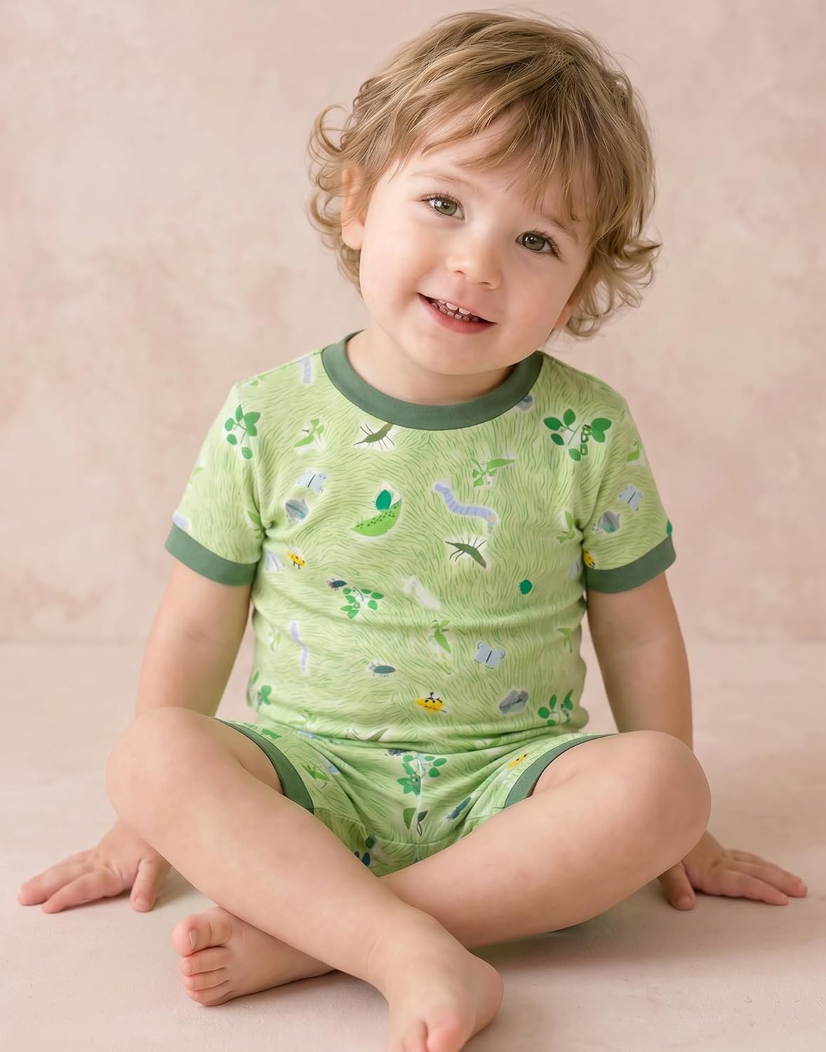 VAENAIT BABY Kids Viscose From Bamboo Pajamas Short Sleeve Premium Summer Sleepwear Toddler Boys Girls Pj Set 6M~12Y