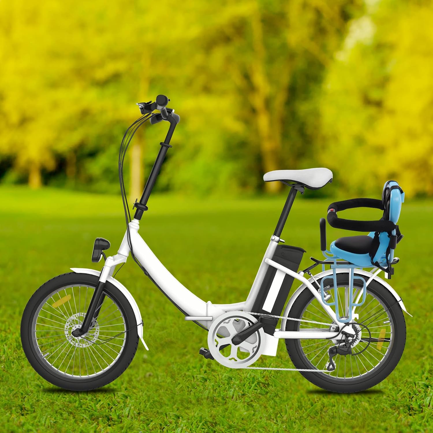 Rear Child Bike Seat Attachment for Adult Bike with Seat Cushion, Rear Child Bike Seat Suitable for 6 Months -6 Years Old