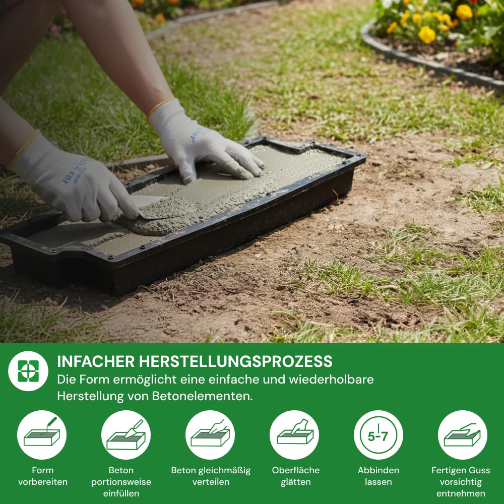 2 Stück Gießform Pflasterform Schablone für Beton 47x42x4cm Bodenbelag Platten, schalungsformen, Baumstamm, Gartendekoration, Der Querschnitt, Nachahmung Holzmaserung DIY Gehweg Pflastersteine