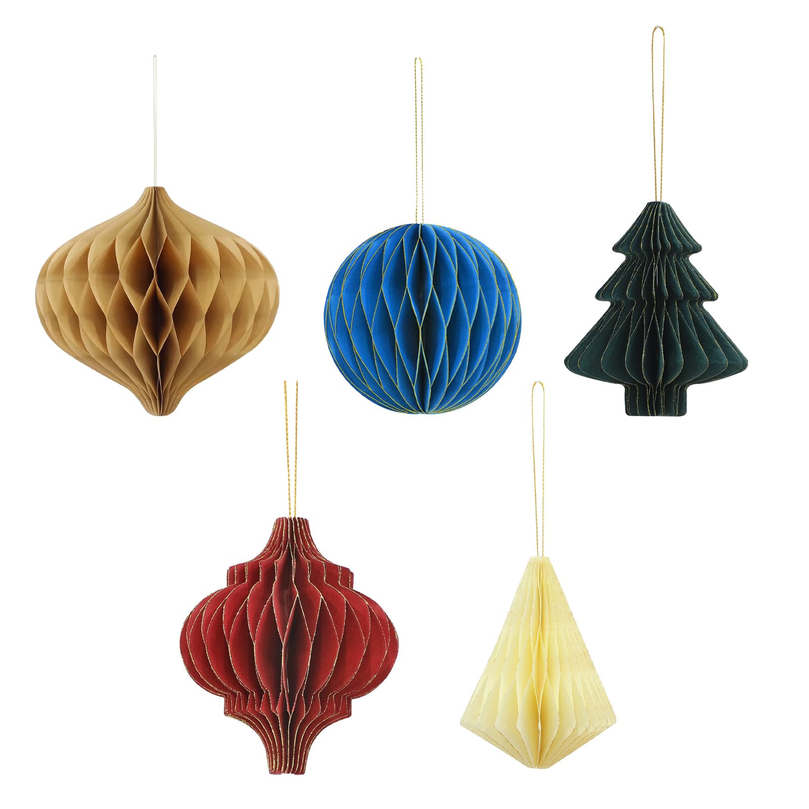 Palline Natale Nido D'ape - 3 Pezzi In Carta, Colori Assortiti - Foto 10