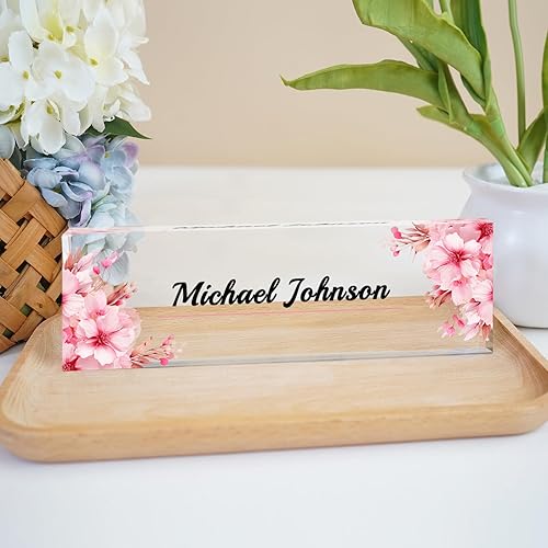 Miniatura 5 de Placa de nombre de escritorio de oficina, regalos personalizados de oficina para decoración de escritorio, acrílico de 8 x 2.4 pulgadas, placa de