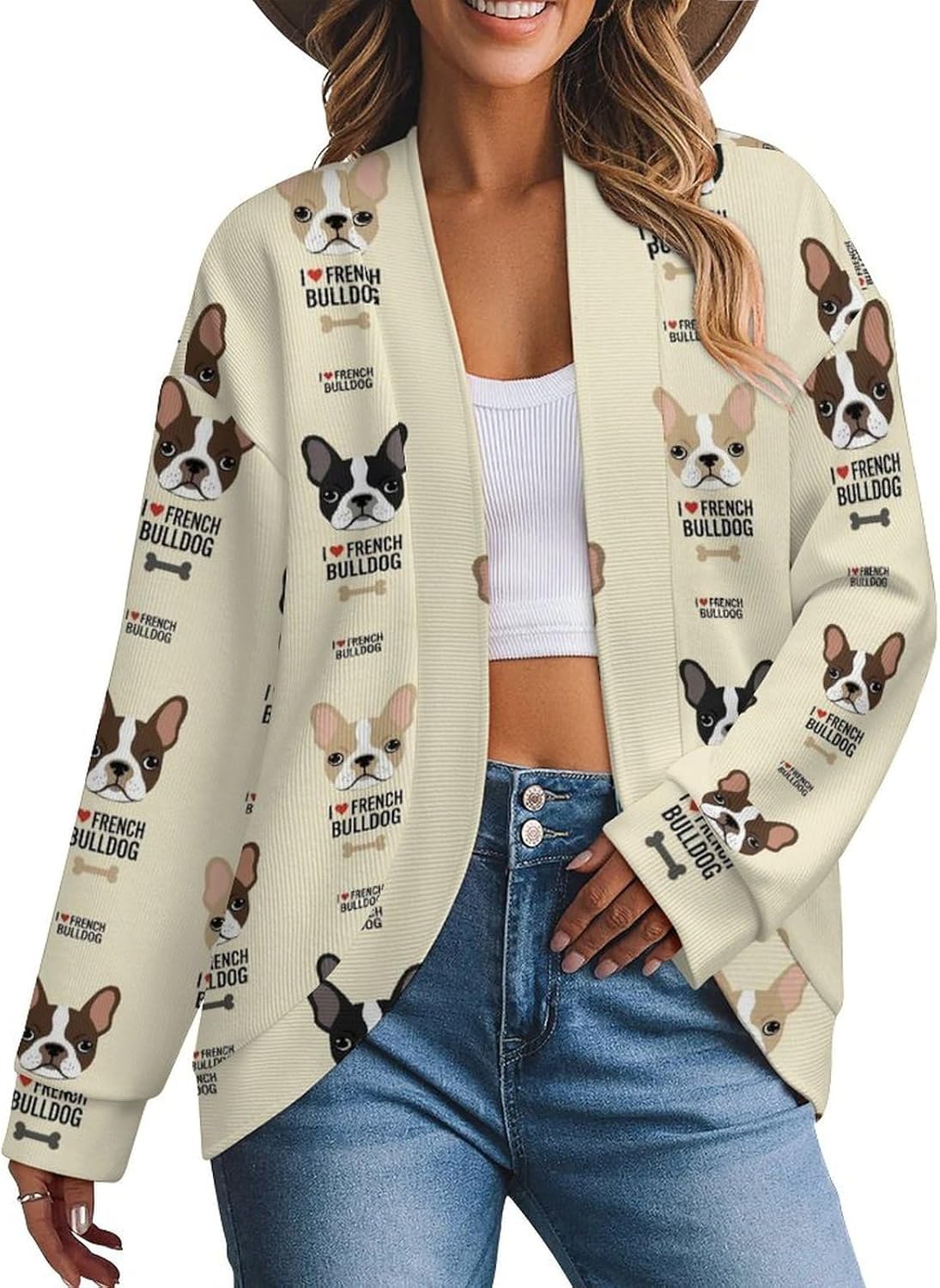 Casual Loose Soft Sweater Cardigan for Women, Long Sleeve Tops Open Front Knit Outerwear (S-3XL
