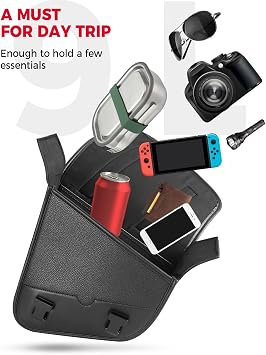 KEMIMOTO Motorcycle Swingarm Bag, Left Side Solo Bags Swing Arm Bags with Synthetic Leather for Softail Models Dyna Low Rider Fat Bob