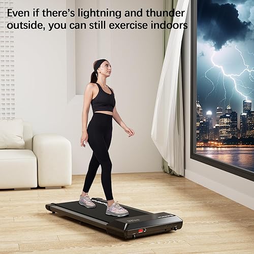 Miniatura 7 de Caminadora para caminar, 2.5 HP para usar debajo del escritorio, caminadora portátil y silenciosa con pantalla LED de control remoto, capacidad de