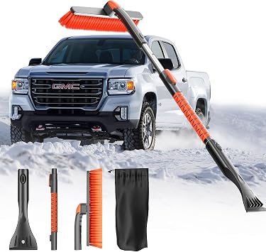 DooGooCoo 42" Extendable Snow Brush & Ice Scrapers for Car Windshield