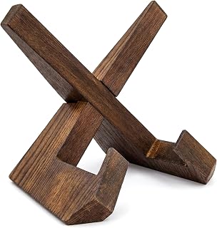 Cookbook Stand with Adjustable Angle, Rustic Recipe Book & Tablet Holder, Durable Natural Wood Kitchen Counter Organizer Holder for Cookbooks, Tablets, Magazines, Baking & Cooking Gift for Home & Chef